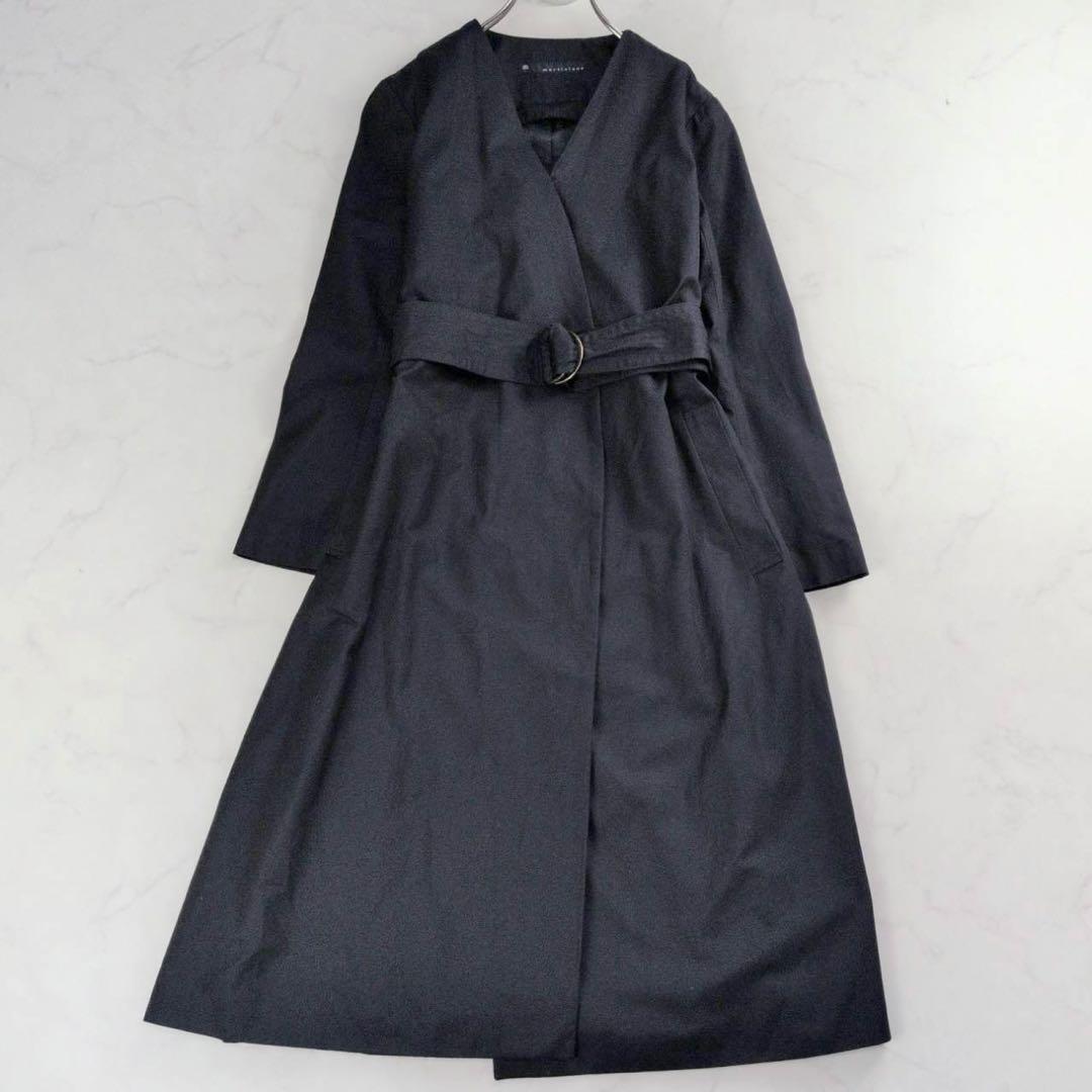 美品✨マルティニーク スーピマコットンラップトレンチコート 2Way ノーカラー