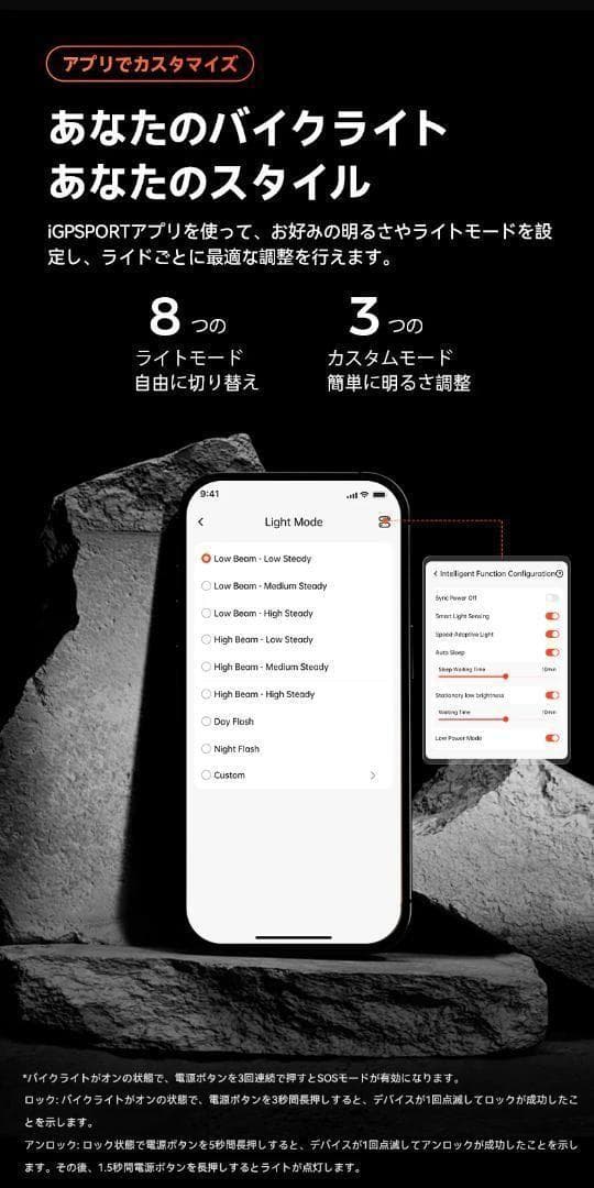 アイジーピースポーツ（iGPSPORT）VS1800S スマートフロントライト