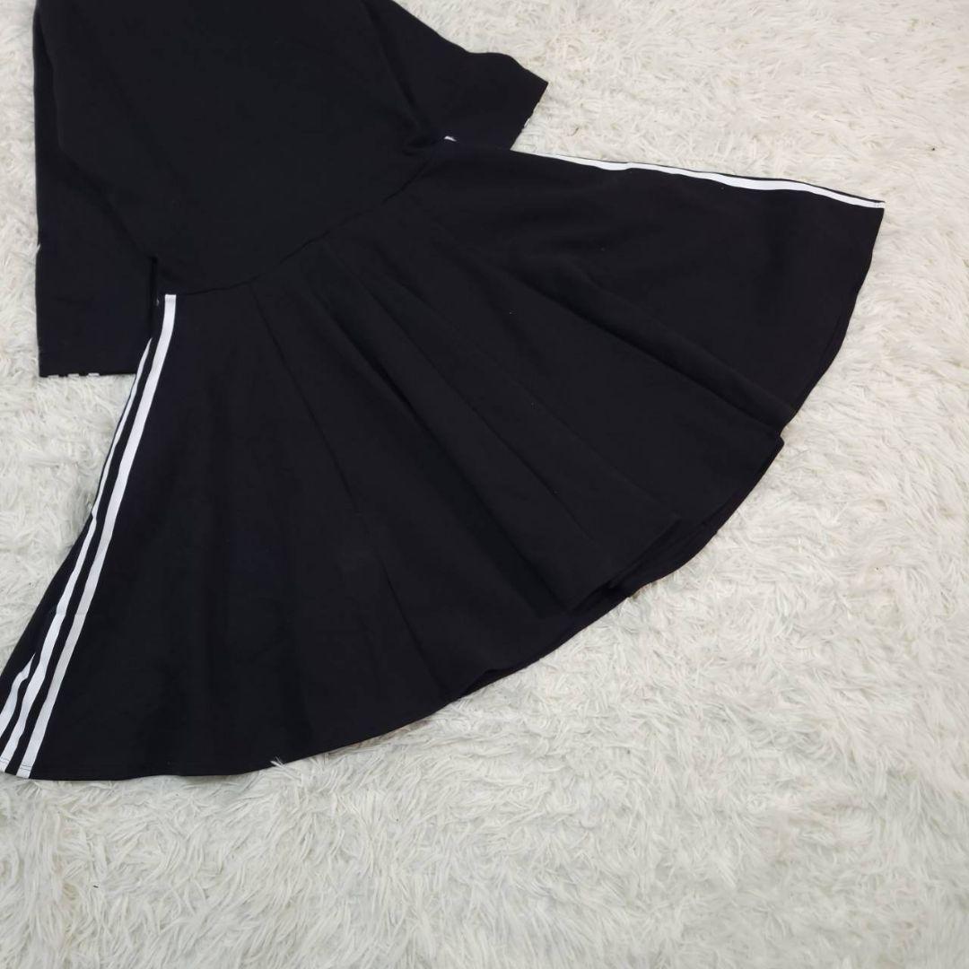 【美品】adidas 3ストライプスドレス スウェットフレアワンピース L