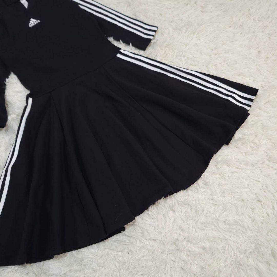 【美品】adidas 3ストライプスドレス スウェットフレアワンピース L