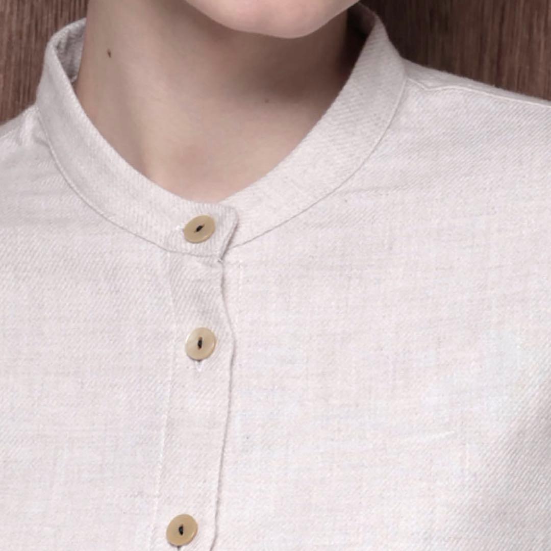 【新品】ナルエー コットン フランネル 刺繍 パジャマ M〜L ベージュ