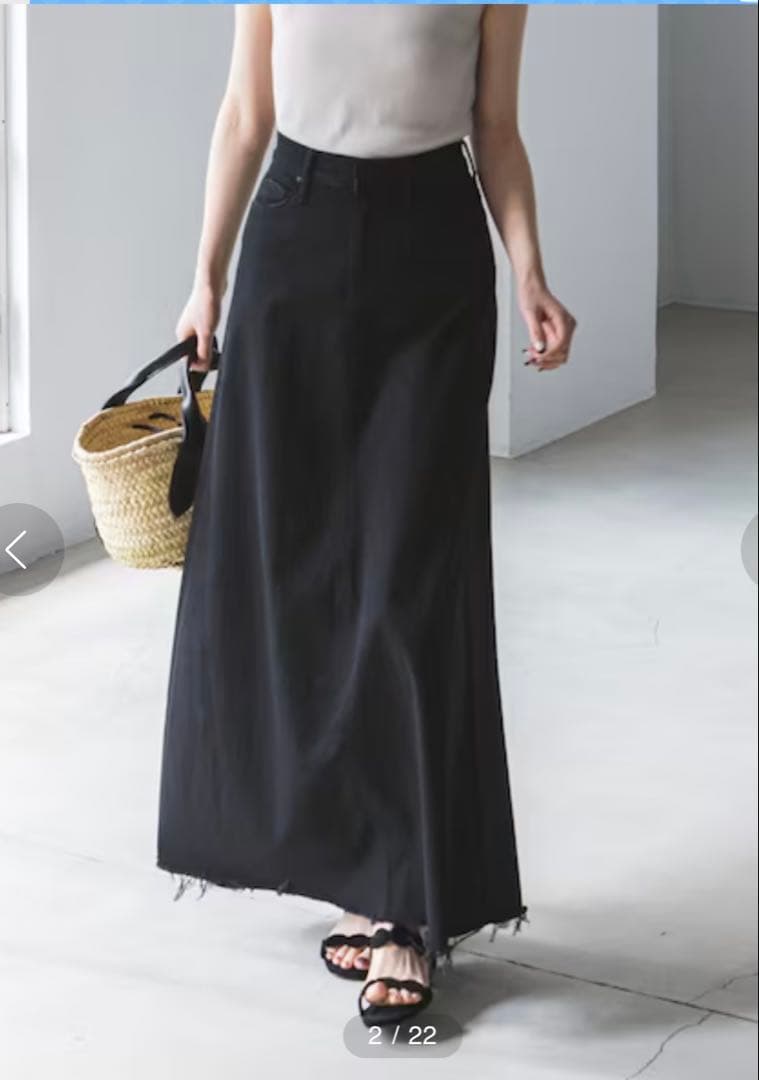 【未使用品】MOTHER/マザー/サークルマキシデニムスカート/size25/黒