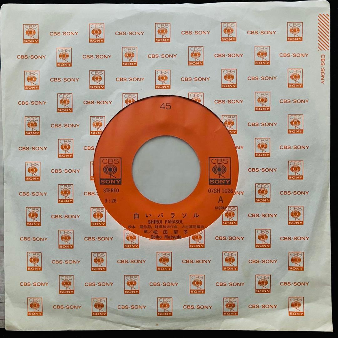 美品/美盤 直筆サイン付き松田聖子 シングルレコード 白いパラソル　1枚