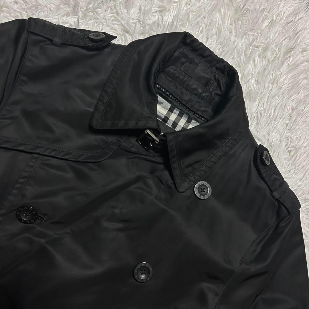【極美品】バーバリー ブラックレーベル トレンチコート ナイロン 黒 ライナー