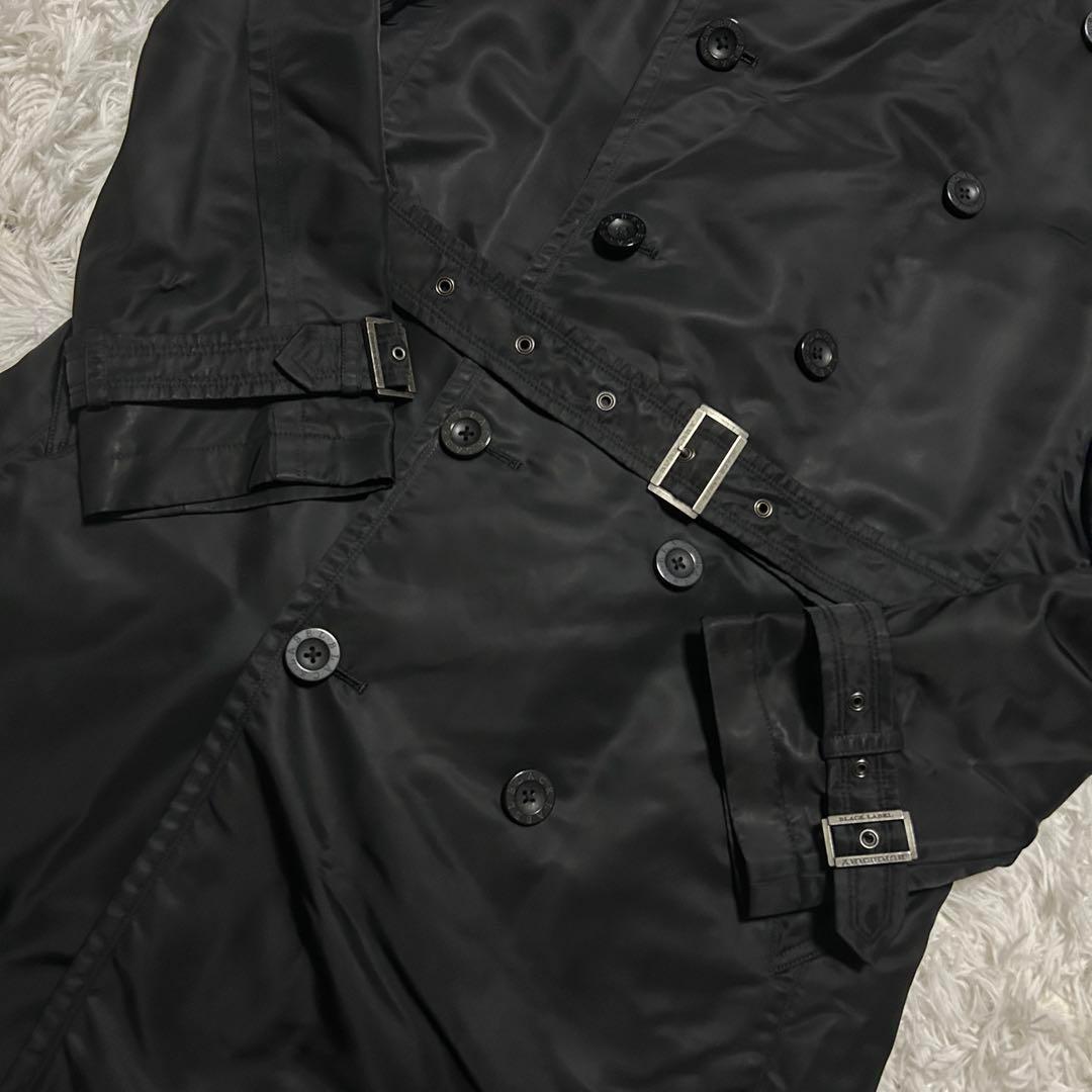 【極美品】バーバリー ブラックレーベル トレンチコート ナイロン 黒 ライナー