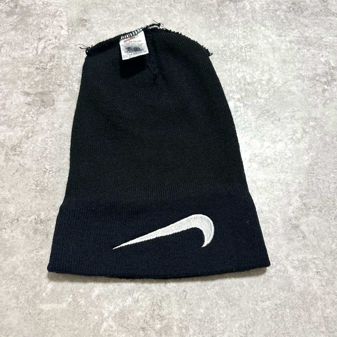 90s NIKE ビッグスウォッシュ ロゴビーニー ニット帽 菅田将暉 ブラック
