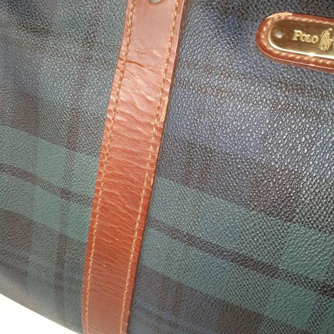 RALPH LAURENボストンバッグ ダークグリーン チェック柄