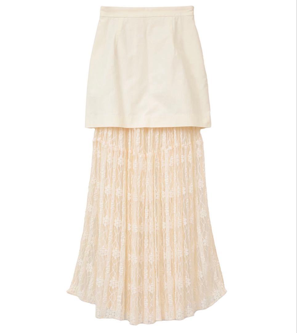 極美品✨️CLANE 2WAY LACE LAYERED SKIRT アイボリー