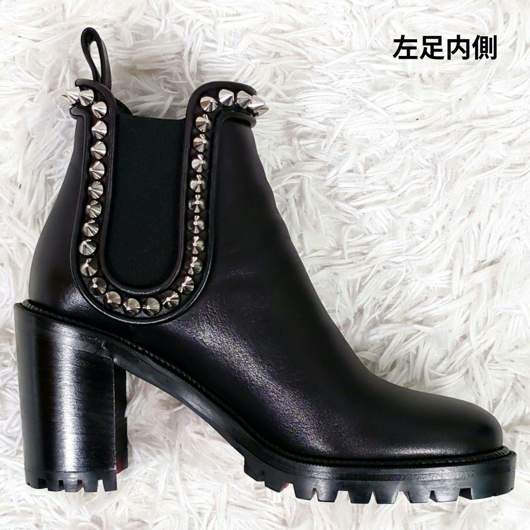 希少モデル【美品】クリスチャンルブタン スタッズ付きサイドゴアヒールブーツ 36