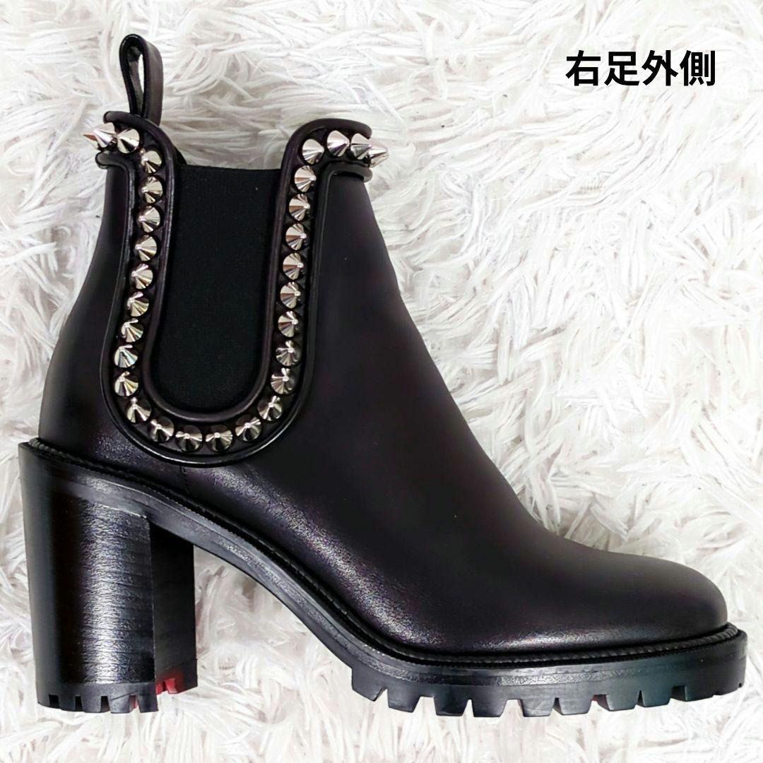 希少モデル【美品】クリスチャンルブタン スタッズ付きサイドゴアヒールブーツ 36