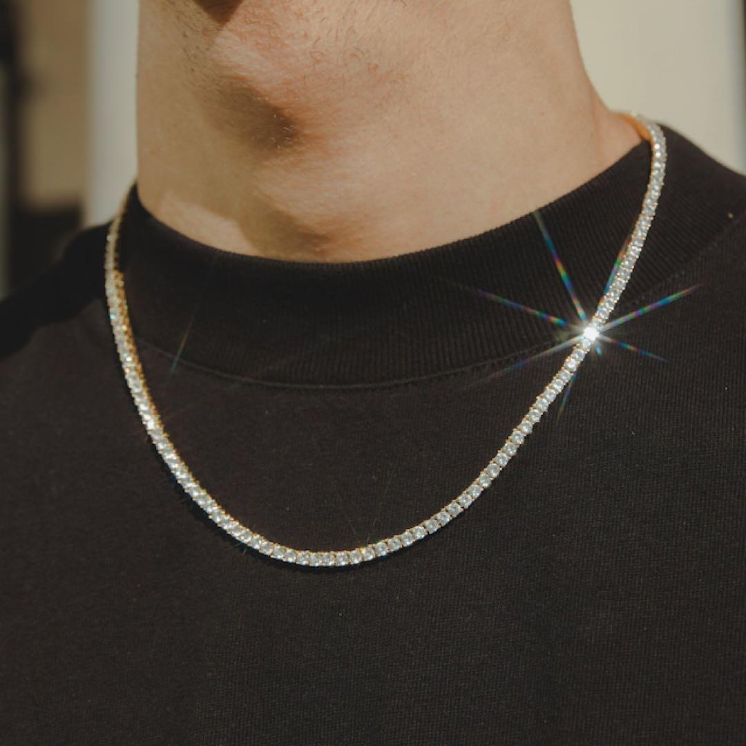 Luxury Tennis Necklace 【3mm / GOLD】 61cm