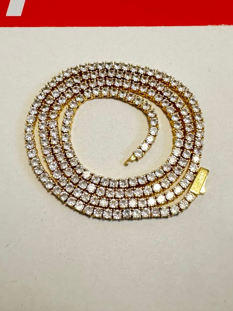 Luxury Tennis Necklace 【3mm / GOLD】 61cm