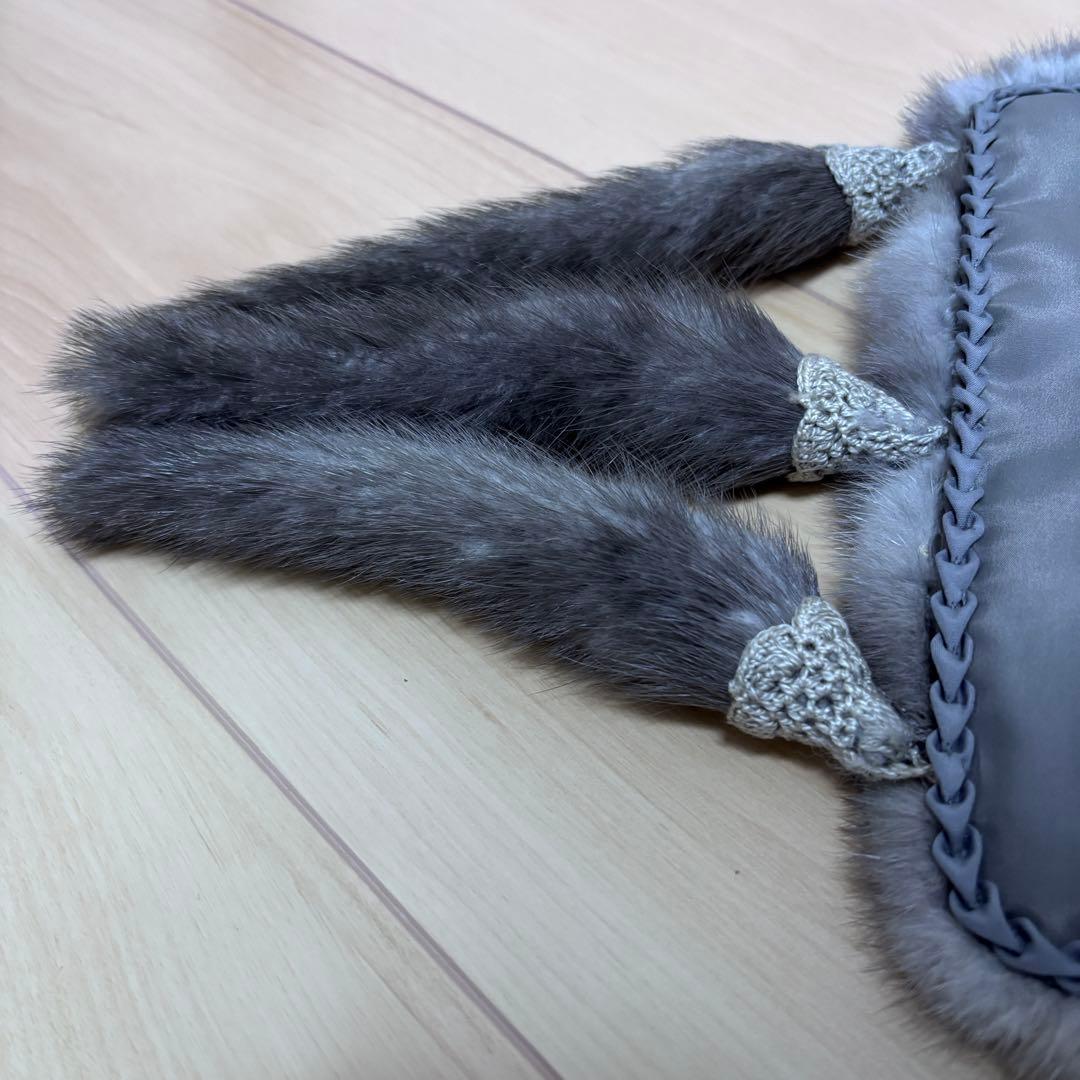 高級 White Mink TOKYO サファイアミンク リアルファー ショール