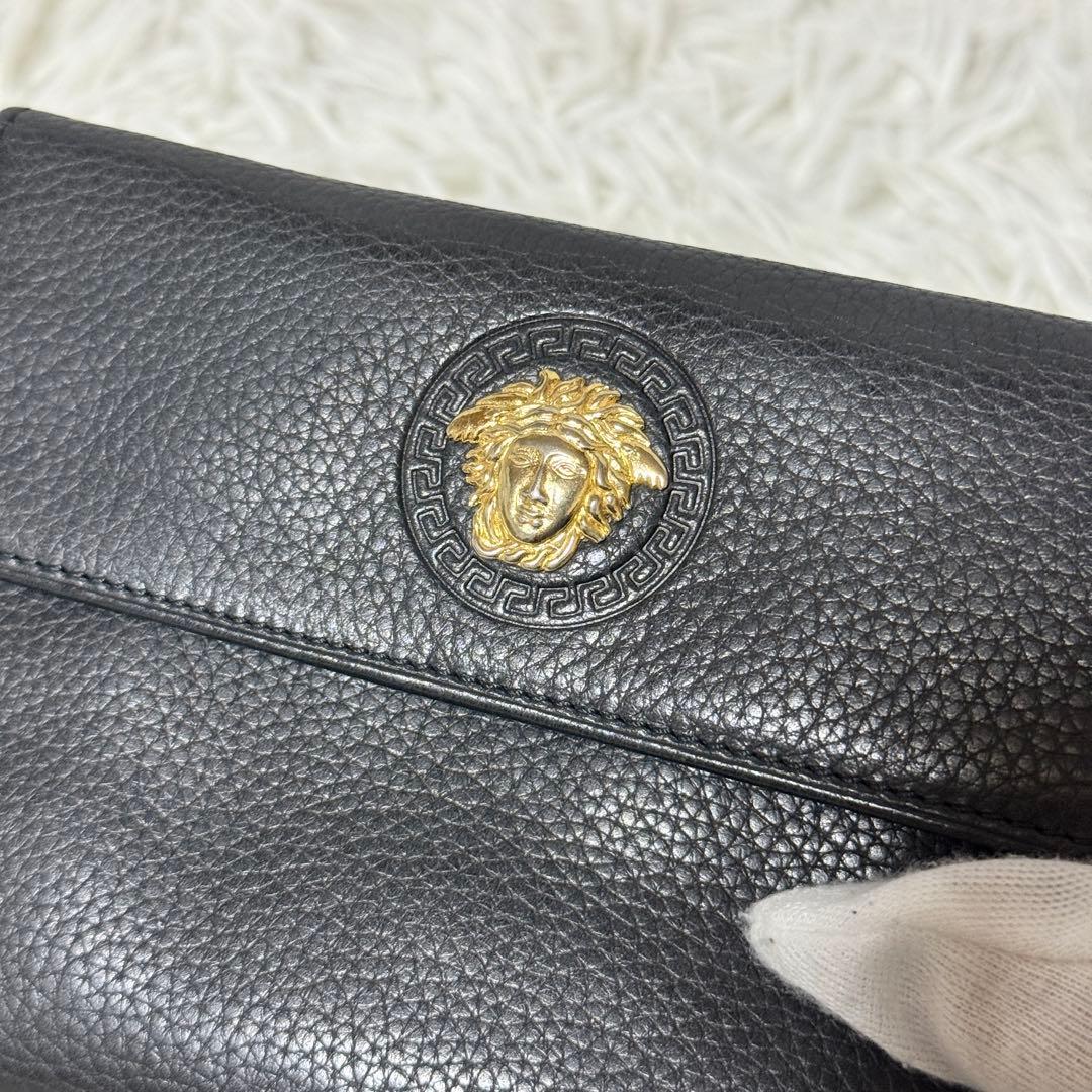未使用✨VERSACE ヴェルサーチ　メデューサ　レザー　三つ折り財布　ブラック