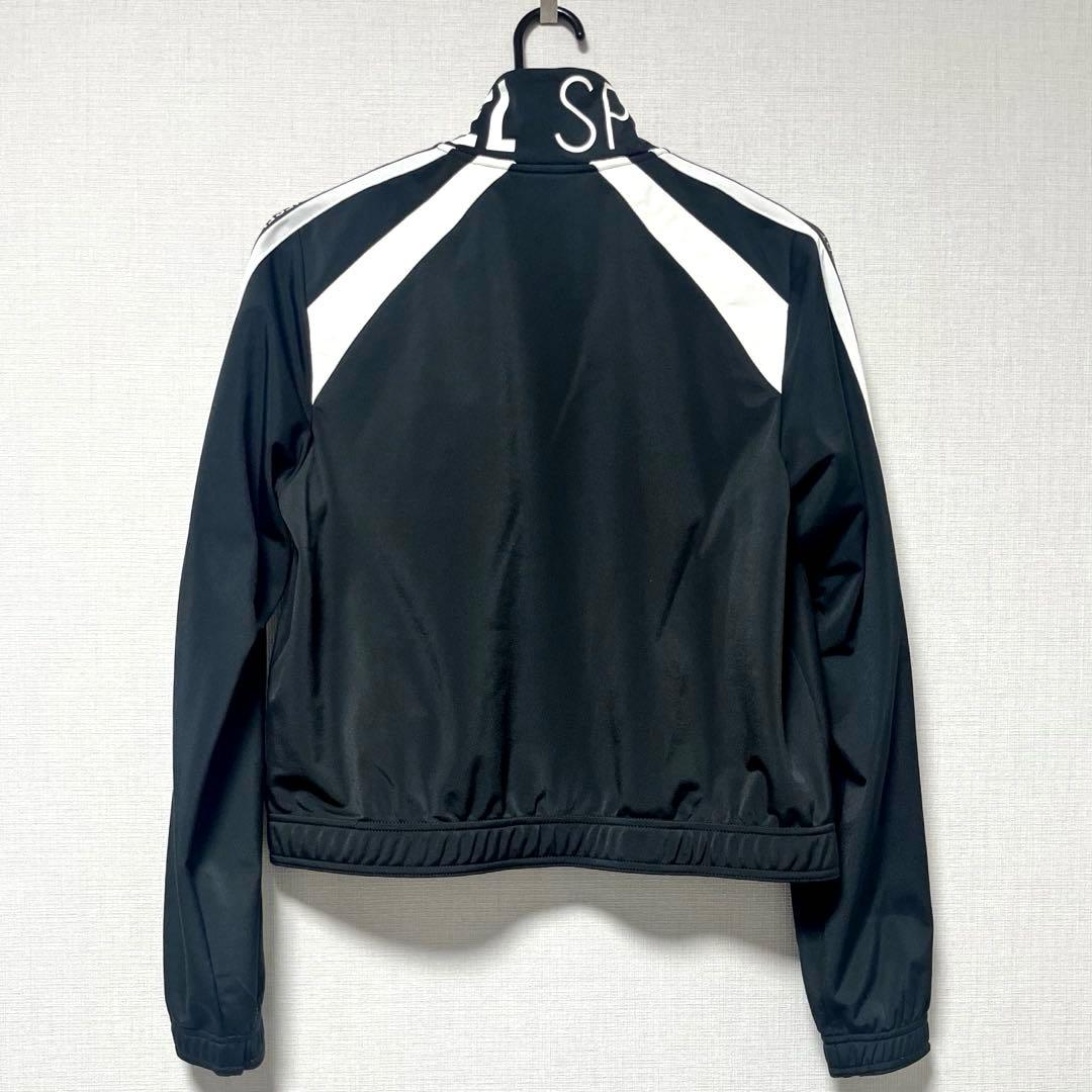 【美品】DIESEL SPORT トラックジャケット ロゴプリント 黒×白 S