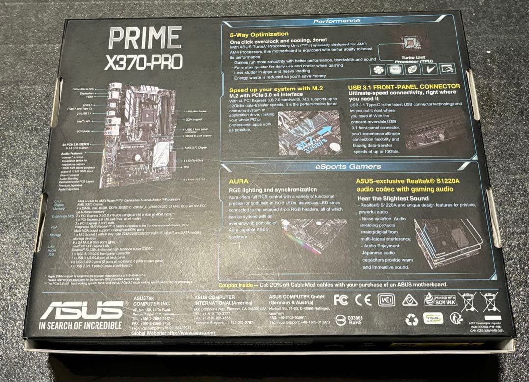 M*i様 未使用　ASUS PRIME X370-PRO マザーボード