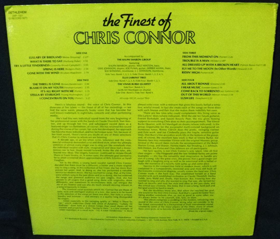 洋楽 Chris Connor -The Finest Of Chris Connor