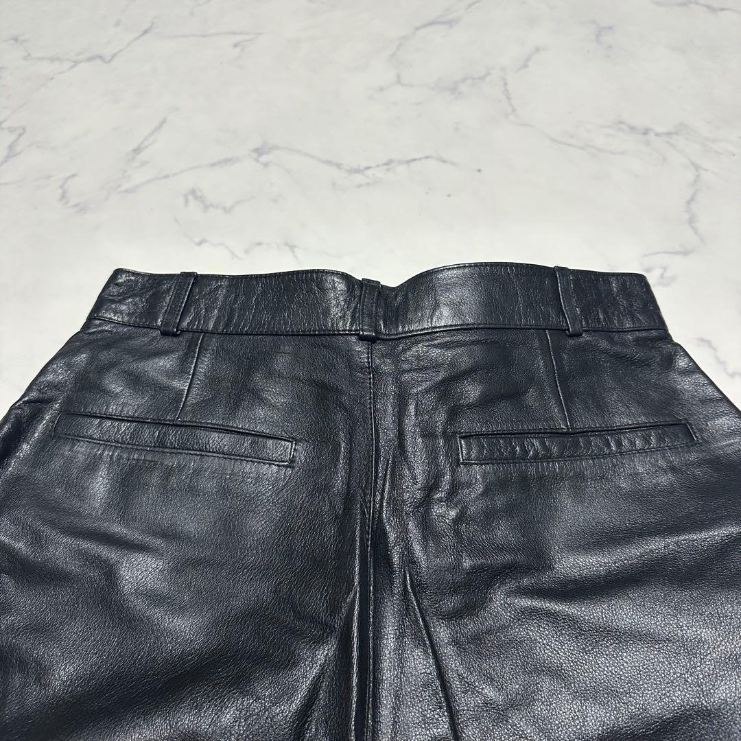 美品　CROSS WIZEクロスワイズ　レザーパンツ　牛革　サイズL ブラック