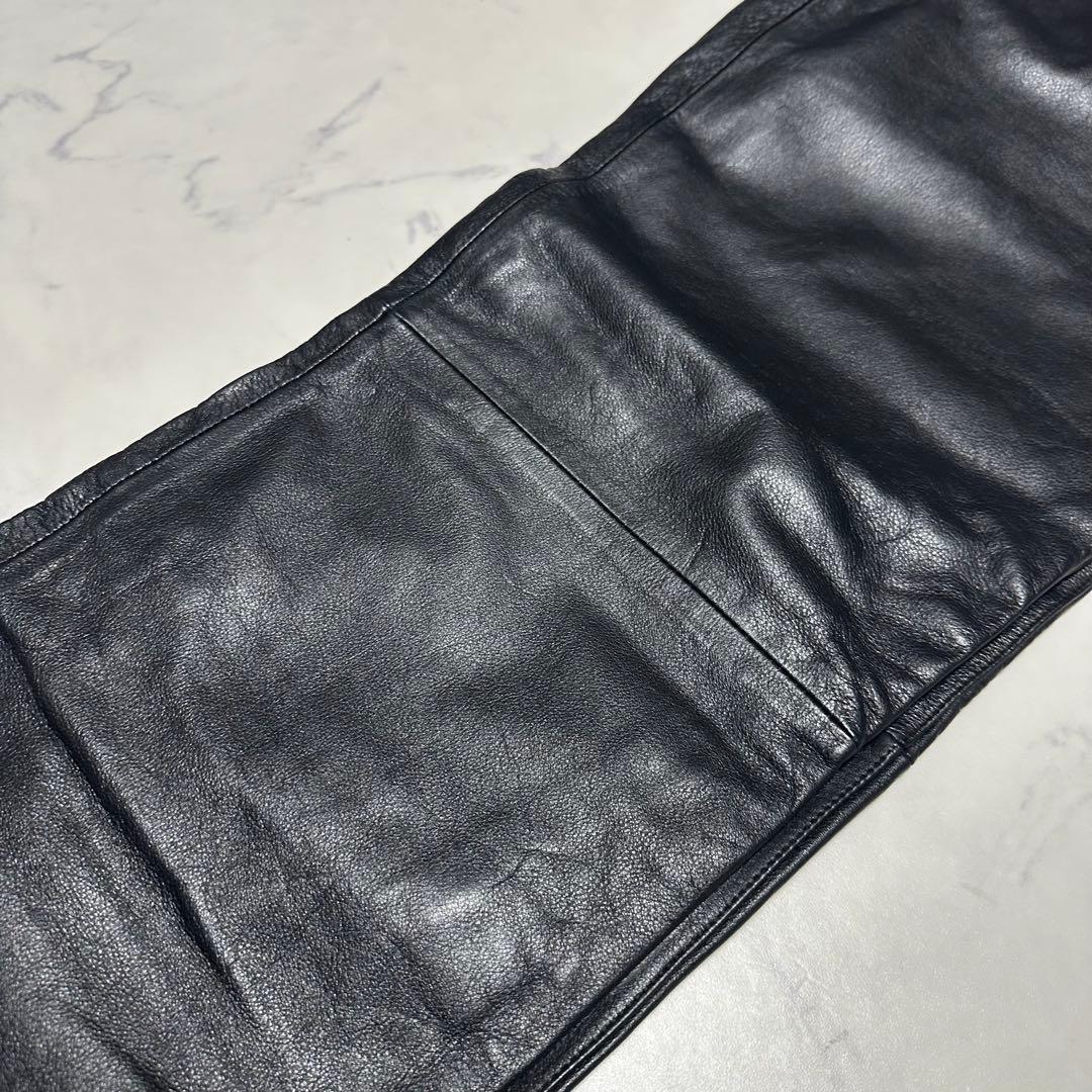 美品　CROSS WIZEクロスワイズ　レザーパンツ　牛革　サイズL ブラック
