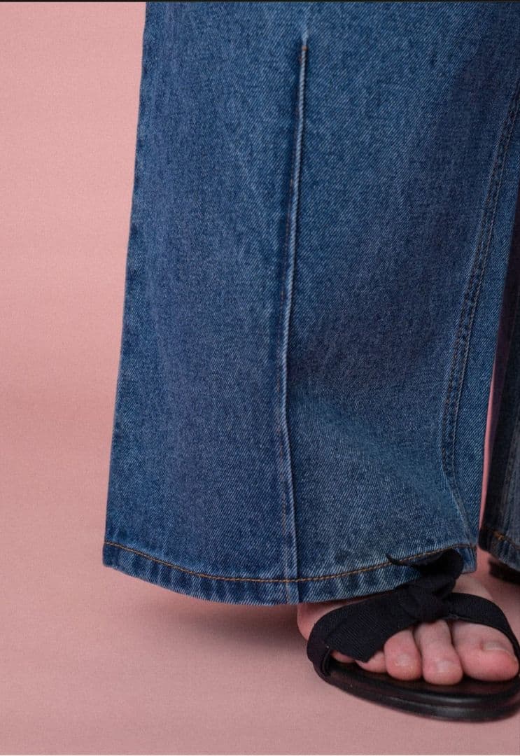 ALLISON BROWN デニム ワイドストレートパンツ ブルー 新品