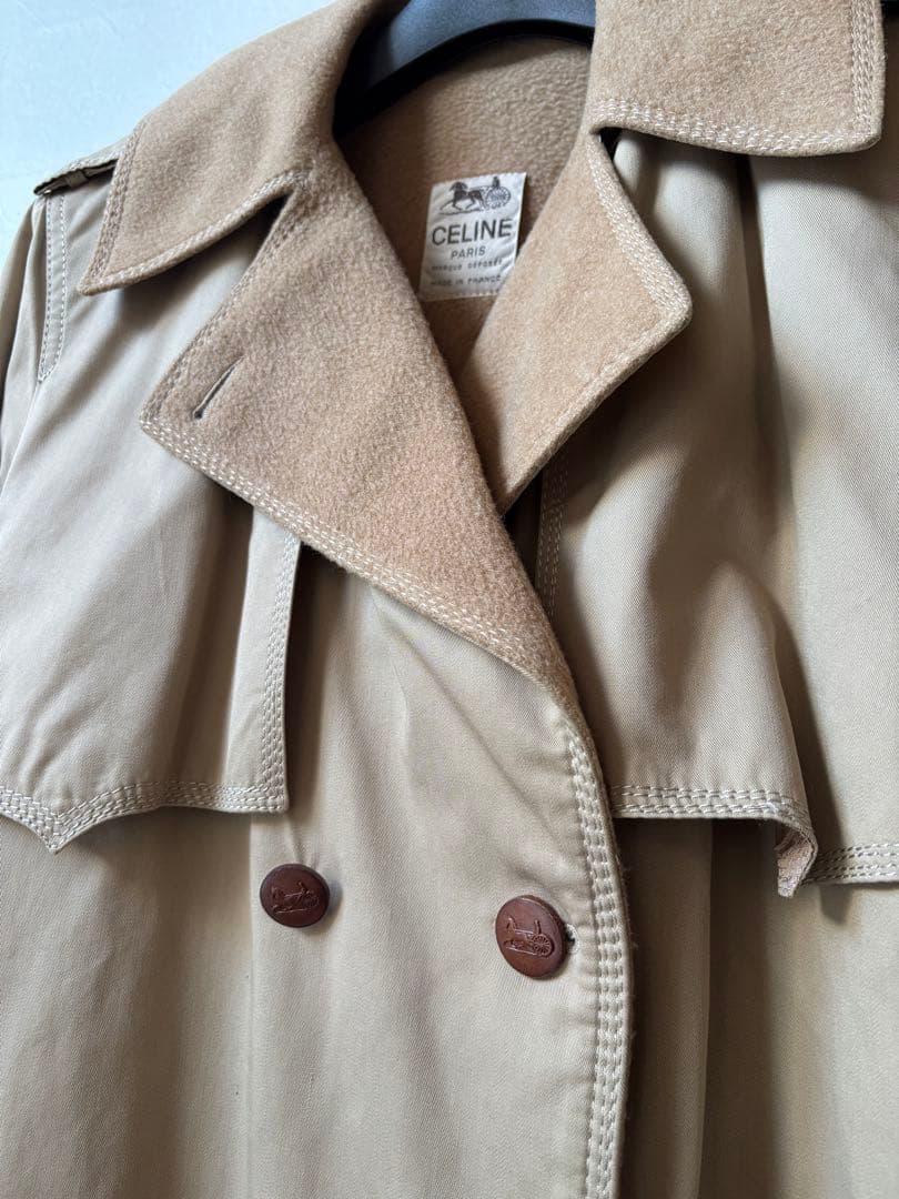 【3月末まで】CELINE vintage ベージュ トレンチ ロングコート