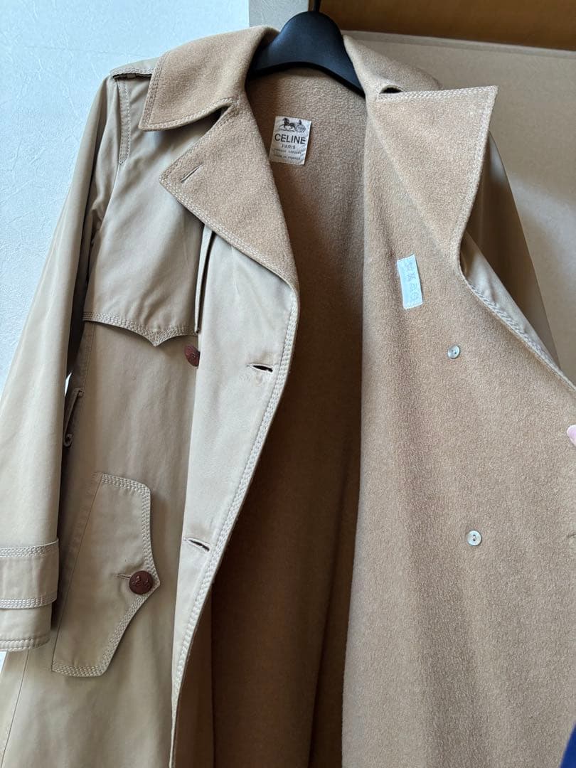 【3月末まで】CELINE vintage ベージュ トレンチ ロングコート
