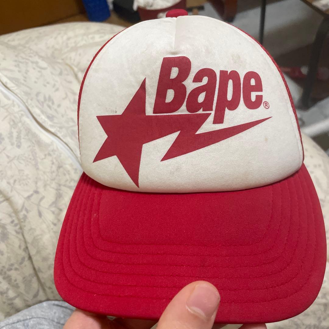 ち*ん様 Bape メッシュバックキャップ レッド