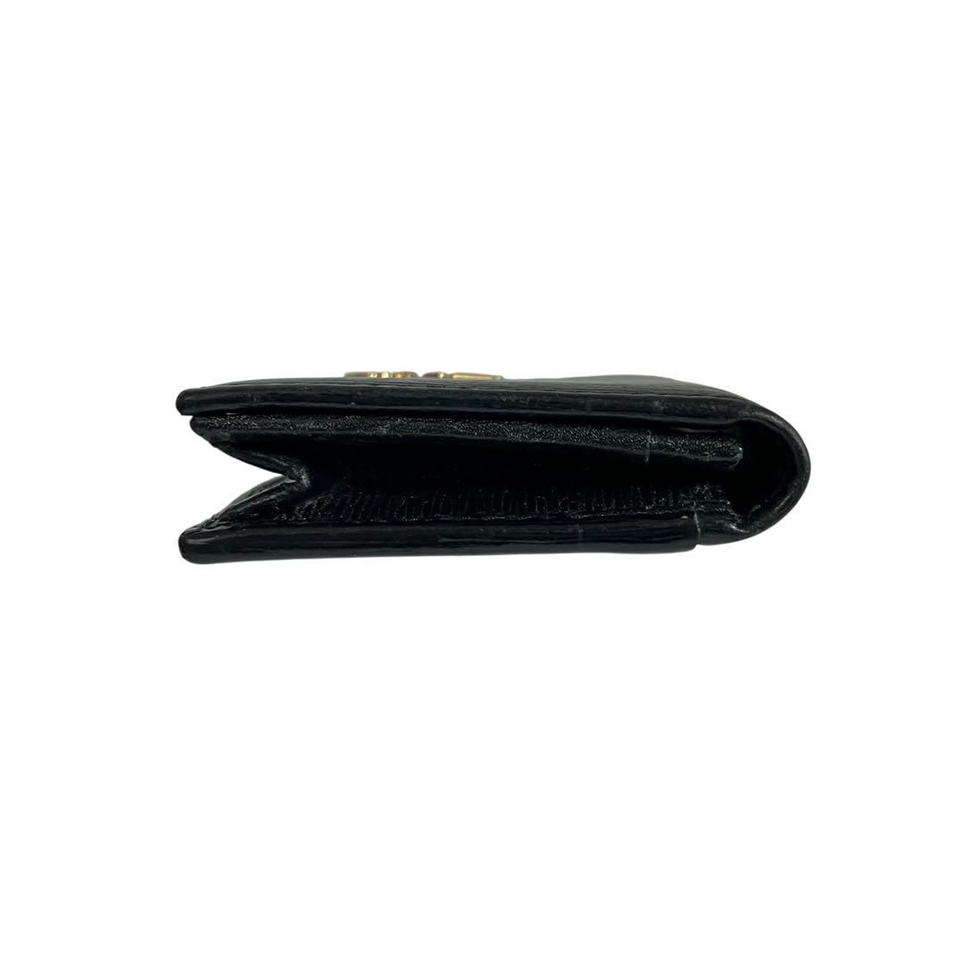 極美✨プラダ カードケース 名刺入れ ミニ財布 ヴィッテロムーブ ロゴ金具 黒