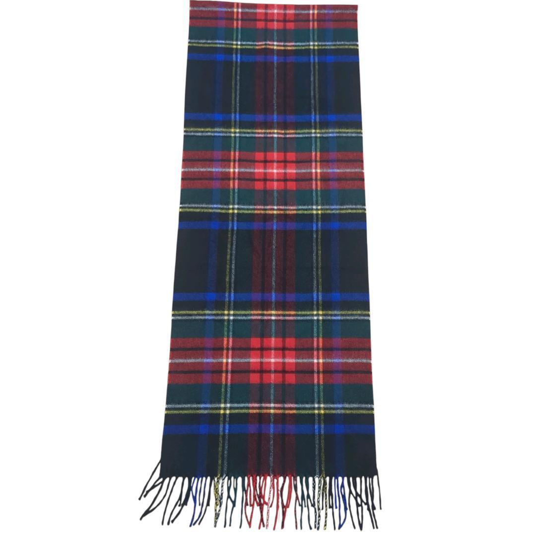 【美品】ジョンストンズ 国内正規品 カシミヤ ブラックスチュアート マフラー