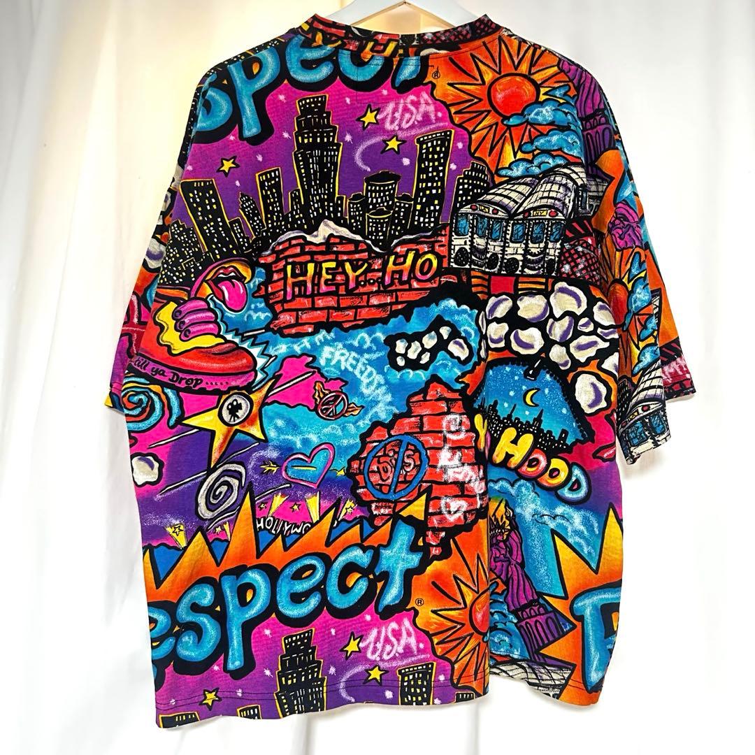 90s⭐︎ (XL) USA 製⭐︎Mammoth オールオーバープリント Tシャツ