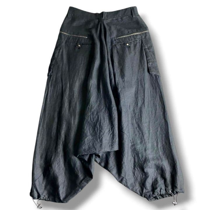 00s PPFM リネン カーゴ サルエルパンツ 黒系 archive y2k