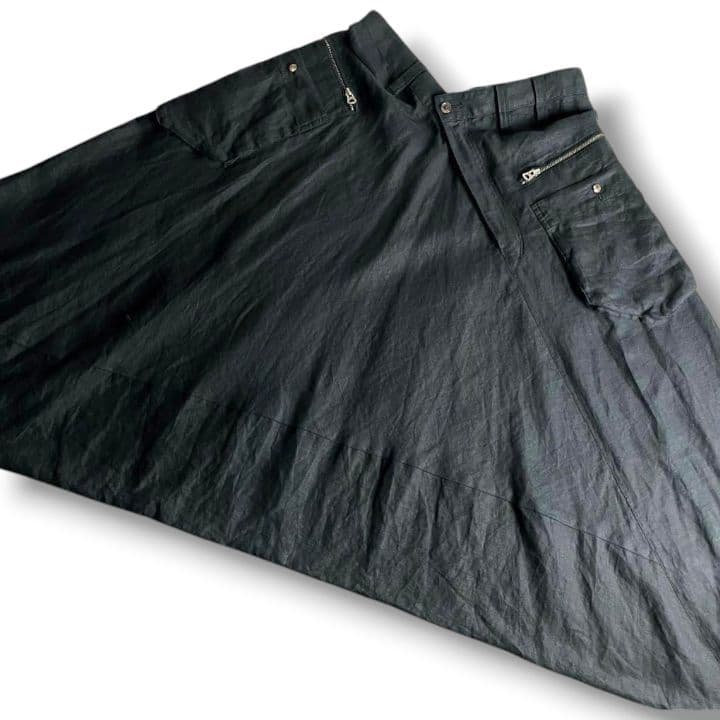00s PPFM リネン カーゴ サルエルパンツ 黒系 archive y2k