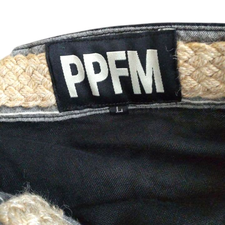 00s PPFM リネン カーゴ サルエルパンツ 黒系 archive y2k