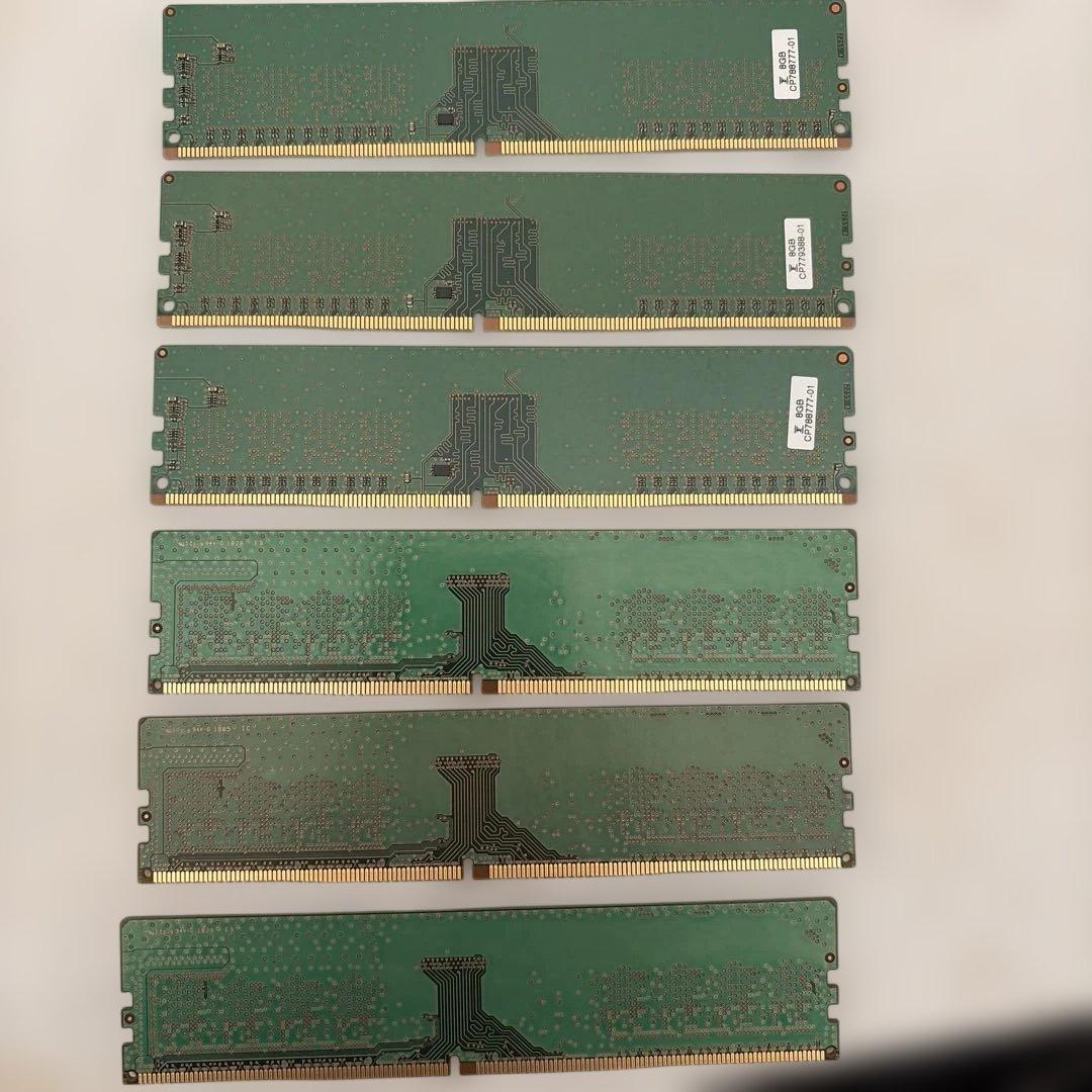 プ*っ様 SAMSUNG 8GB メモリ ☓3枚 & Micron 8GB×3枚