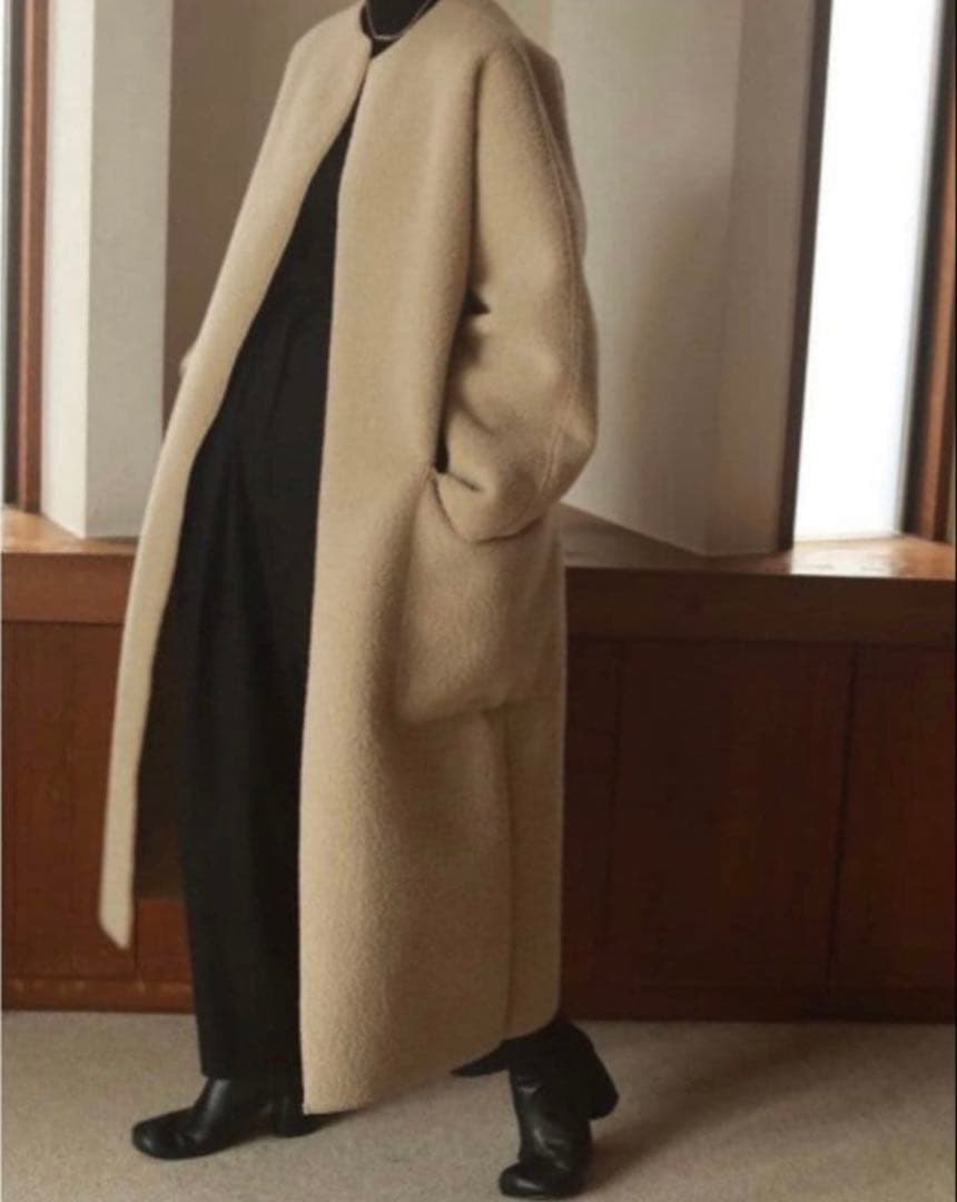 TODAYFUL☆オフホワイト ロングコート ボアノーカラー☆一度のみ短時間着用
