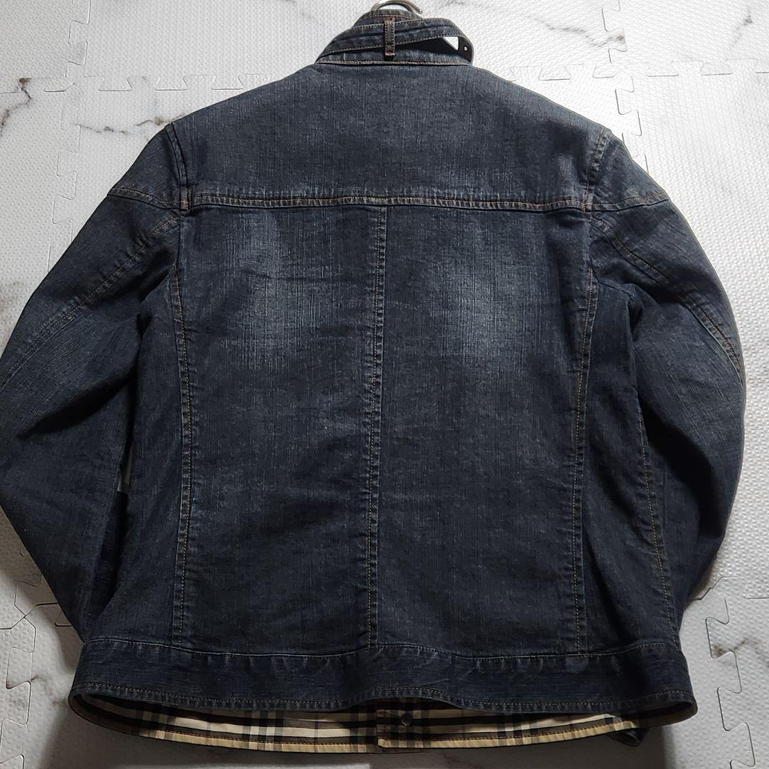 極美品✨バーバリーブラックレーベル ライダースジャケット デニム ノバチェック
