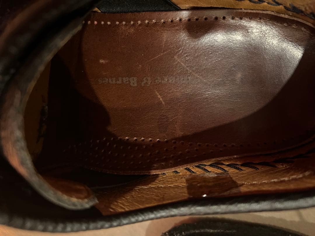 【美品】パドモア＆バーンズ P287 レザー×スエード コンビ 黒 UK7