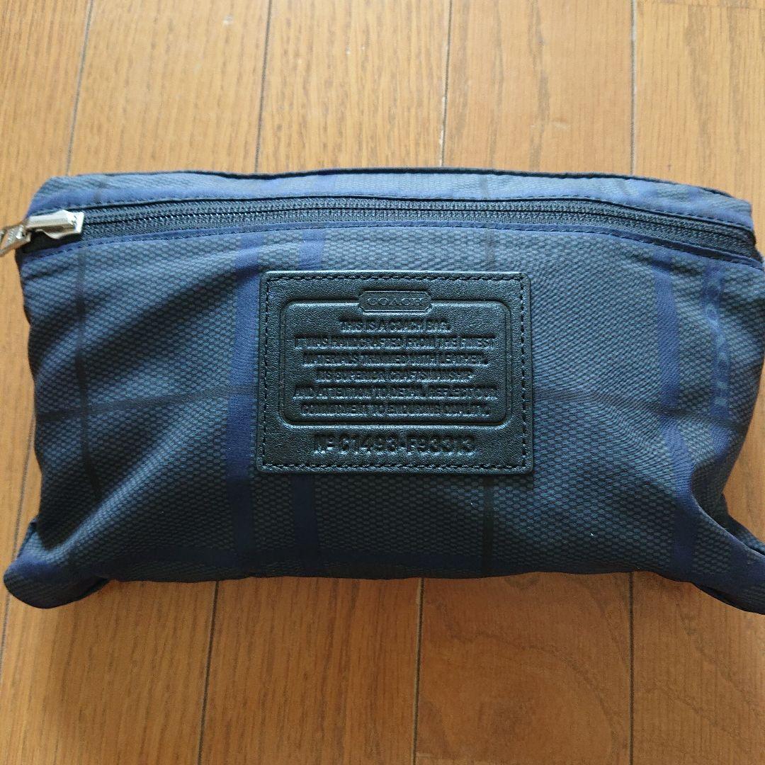 COACH ネイビー ボストンバッグ 折りたたみ 紺 旅行バッグ 未使用