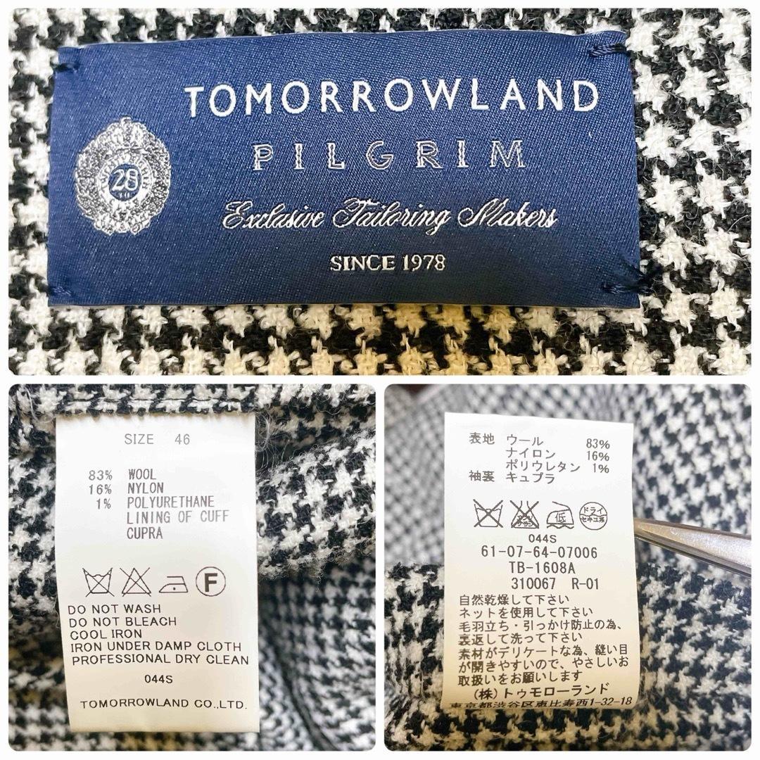 トゥモローランド 千鳥格子 テーラードジャケット ハウンドトゥース 46 M