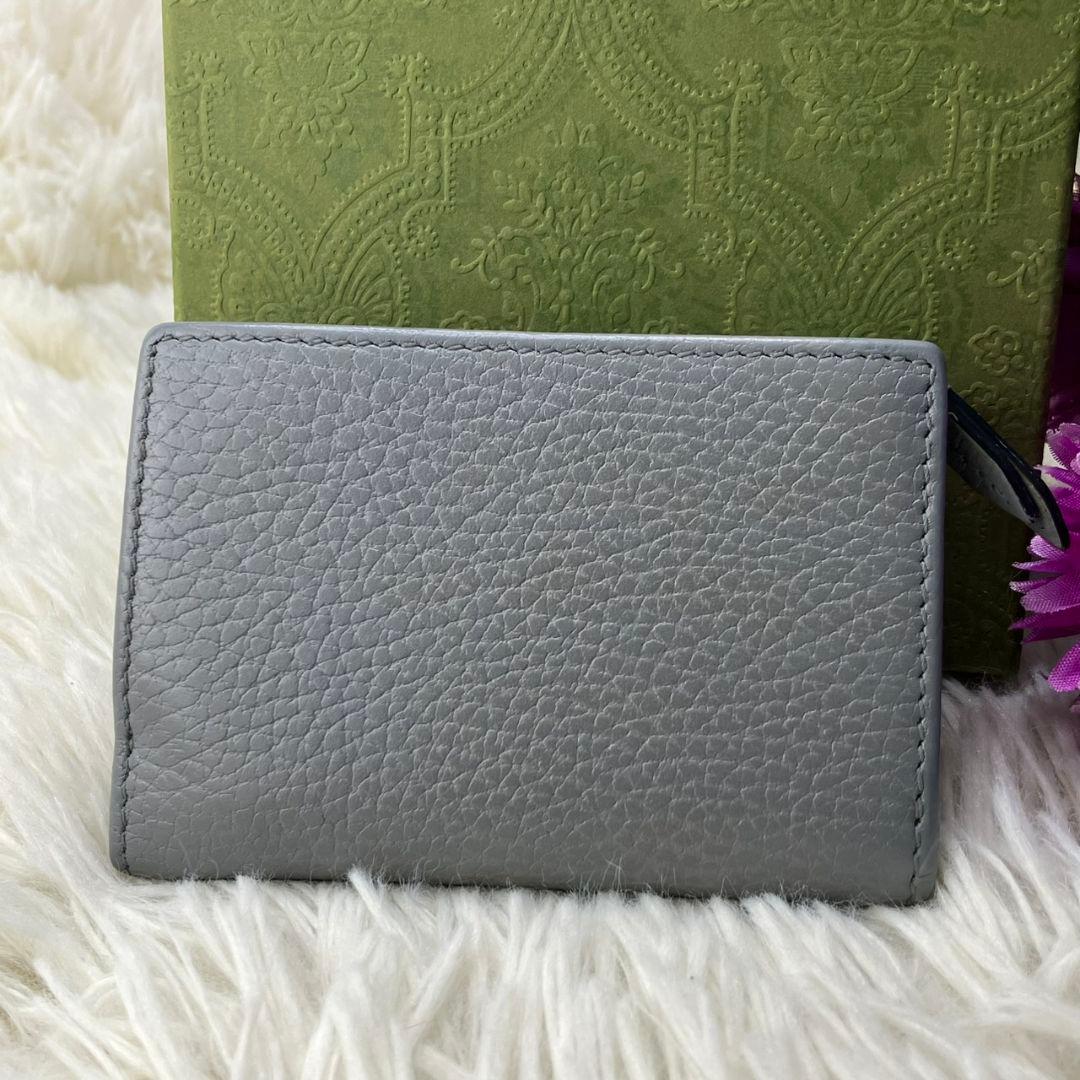 ✨極美品✨GUCCI 三つ折り　財布　プチマーモント　GGエンブレム　グレー