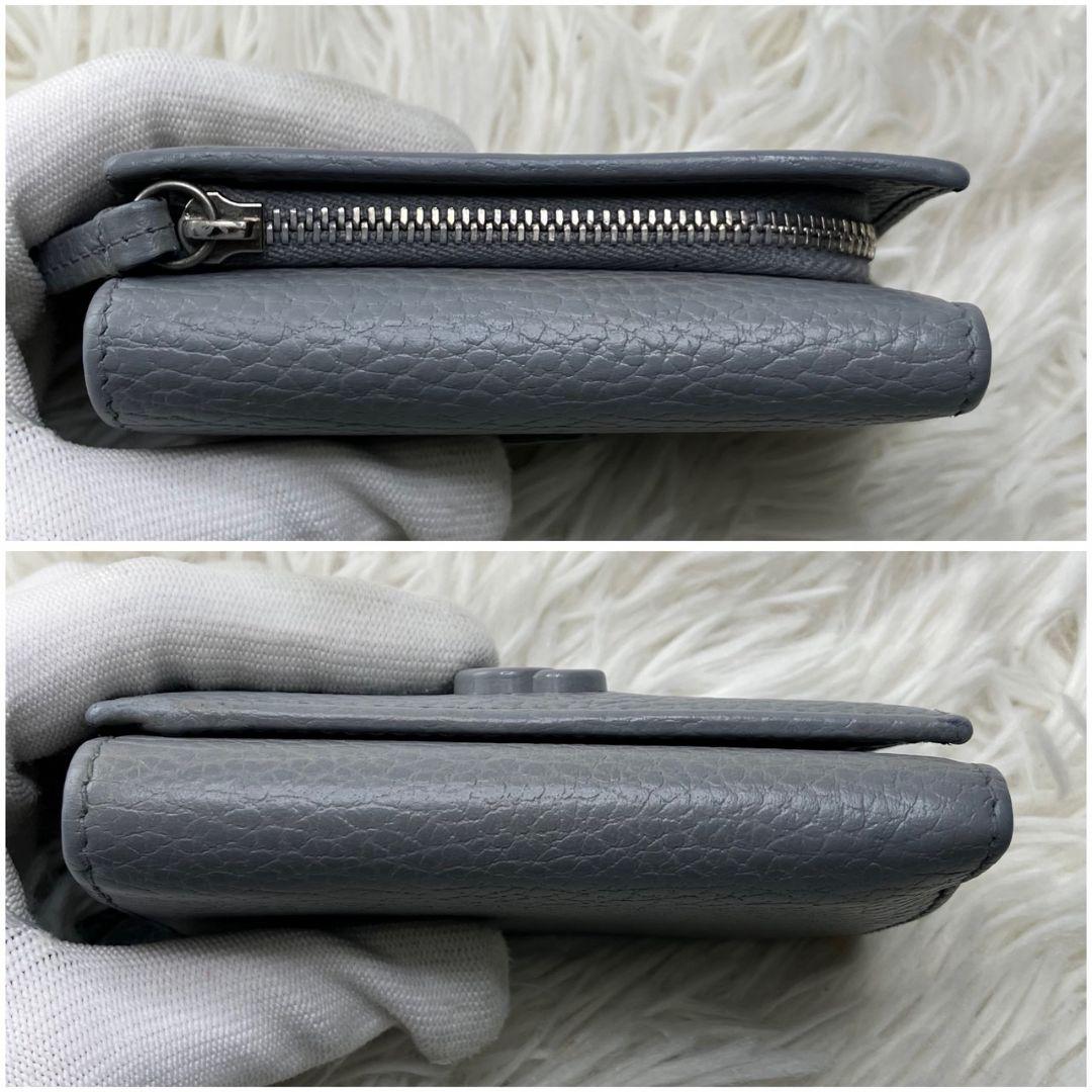 ✨極美品✨GUCCI 三つ折り　財布　プチマーモント　GGエンブレム　グレー