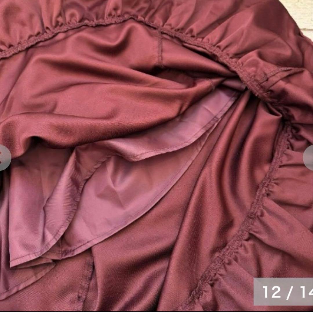 【超希少・3L】新品 くる実 ロングスカート ボルドー ノエル・ド・メモワール