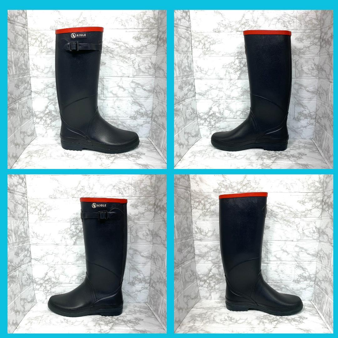 美品✨AIGLE シャンタベル レインブーツ　長靴　天然ゴム　フランス製　37