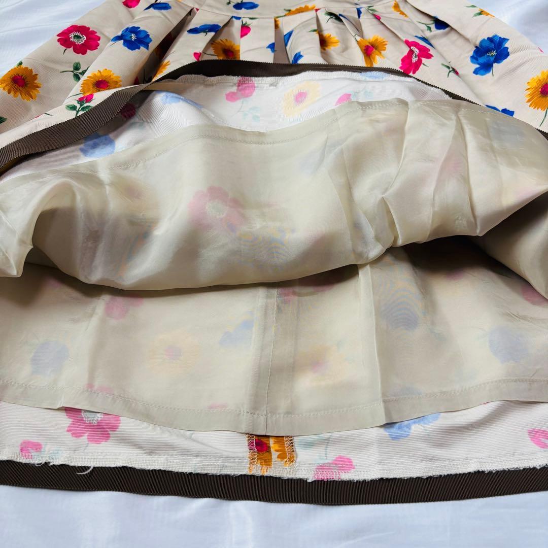 美品 エムズグレイシー フレア 花柄 ワンピース M