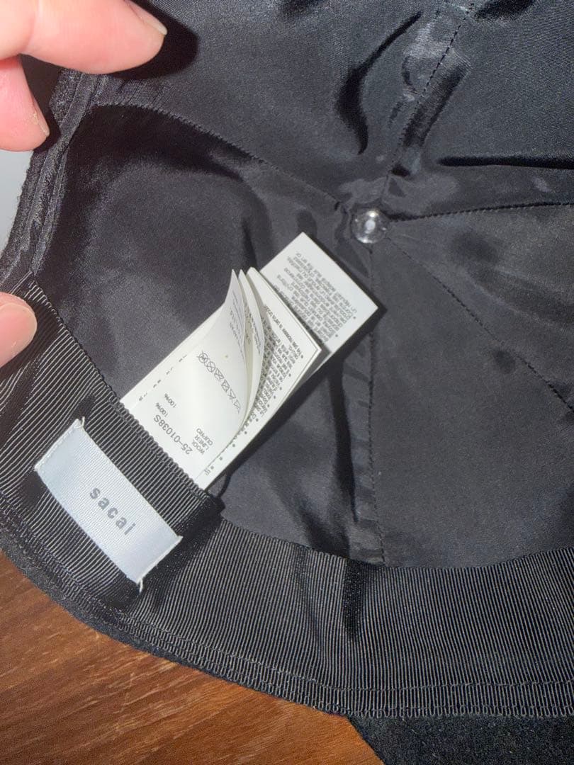 sacai ウールキャップ黒　2025AW 新品　25-01038S