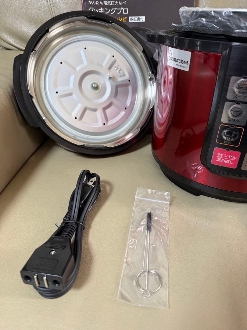 値下げ！【新品・未使用】CookingPro 電気圧力鍋 レッド