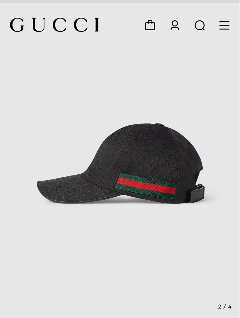 ★ ウェブ ストライプ付き GGキャンバス ベースボールキャップ　XL 美品★