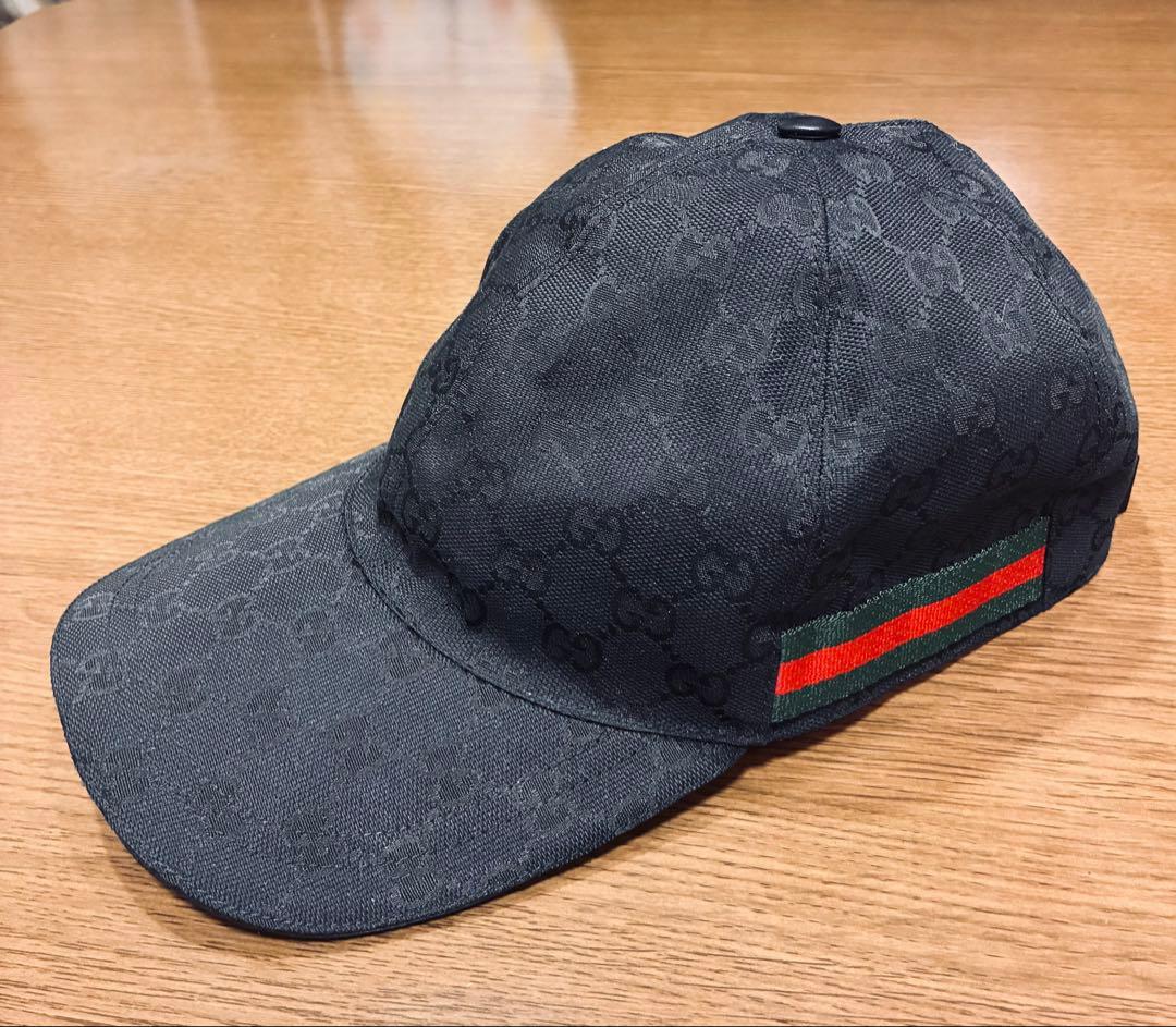 ★ ウェブ ストライプ付き GGキャンバス ベースボールキャップ　XL 美品★