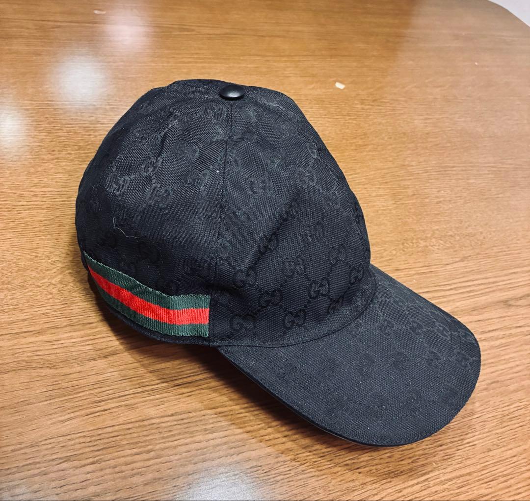 ★ ウェブ ストライプ付き GGキャンバス ベースボールキャップ　XL 美品★