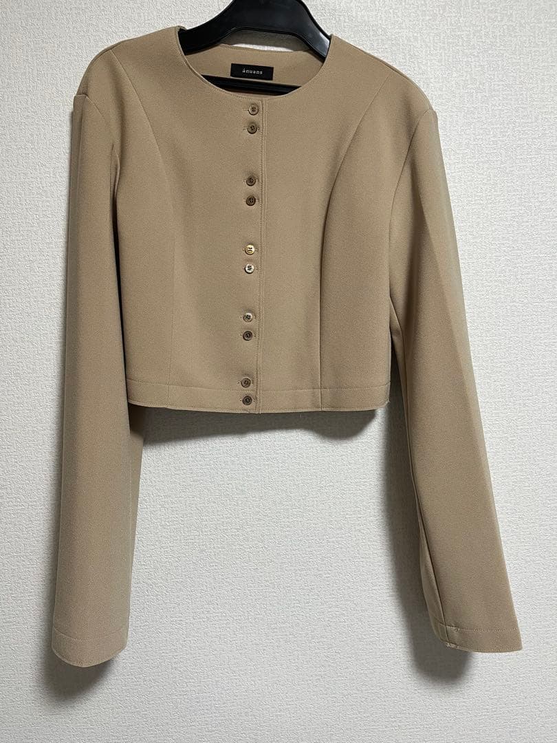 カットジョーゼットショートカーディガン　anuans